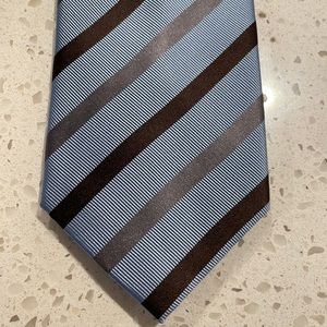 Charles Tyrwhitt blue & brown striped silk tie